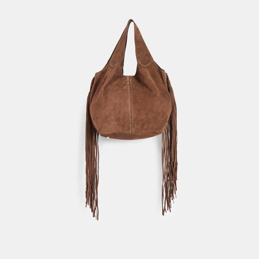 Nakoma Chocolate Suede Shoulder Bag Dolce Vita us