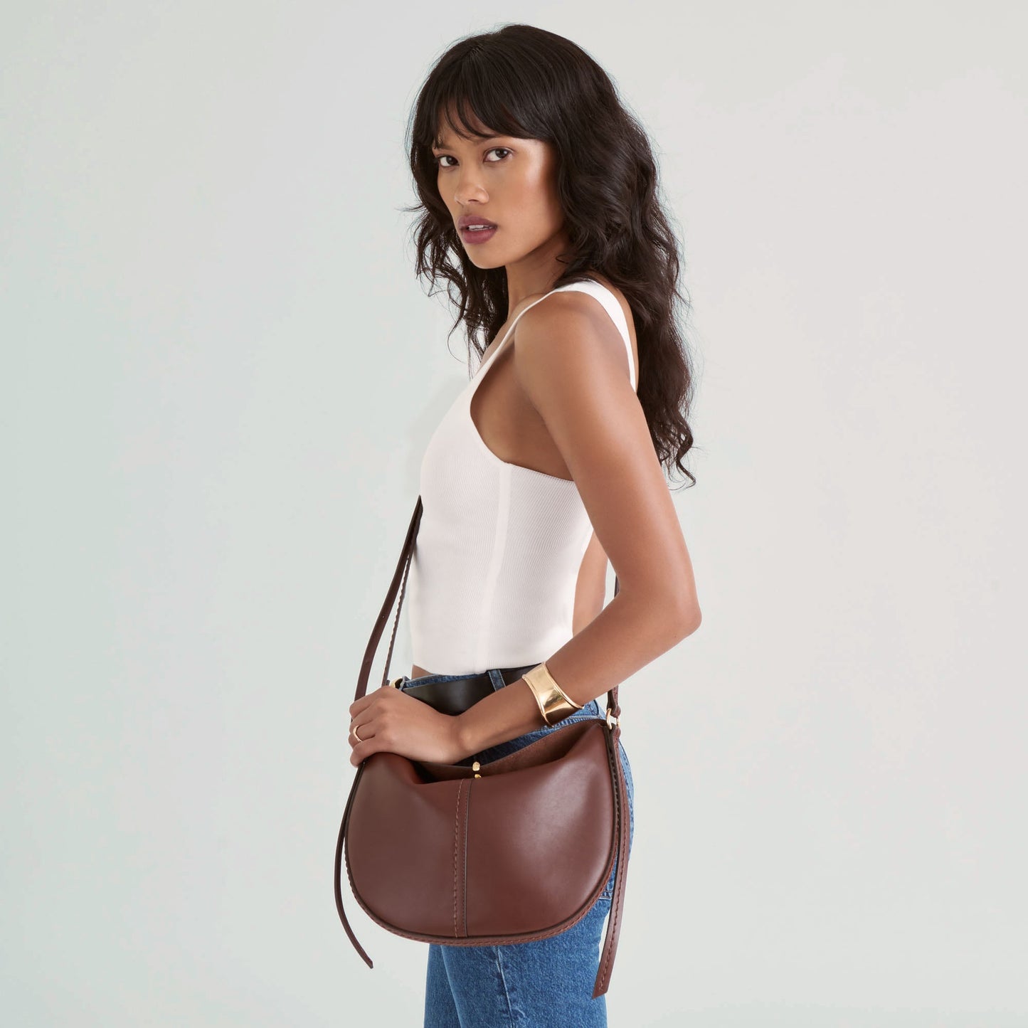 Burano Brown Leather Crossbody Dolce Vita On sale