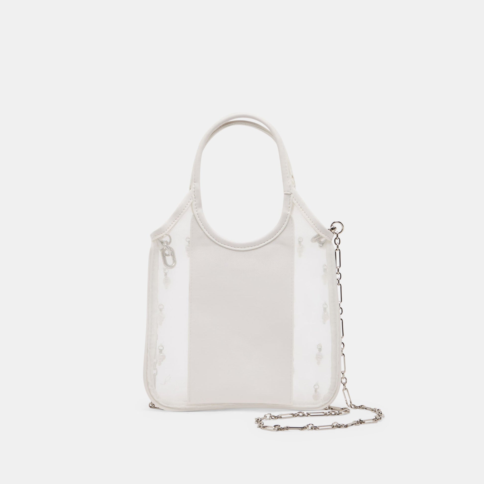 SYLVENE PEARL White Mesh Removable Crossbody Handbag Dolce Vita New