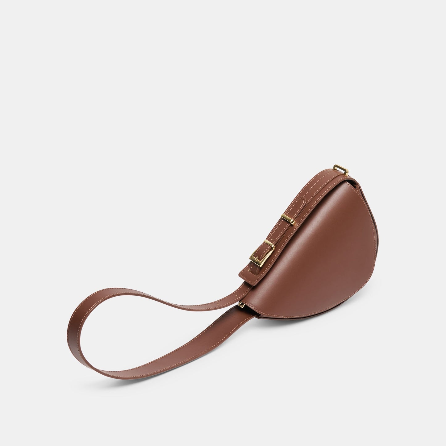 Sabine Brown Leather Shoulder Bag Dolce Vita On sale