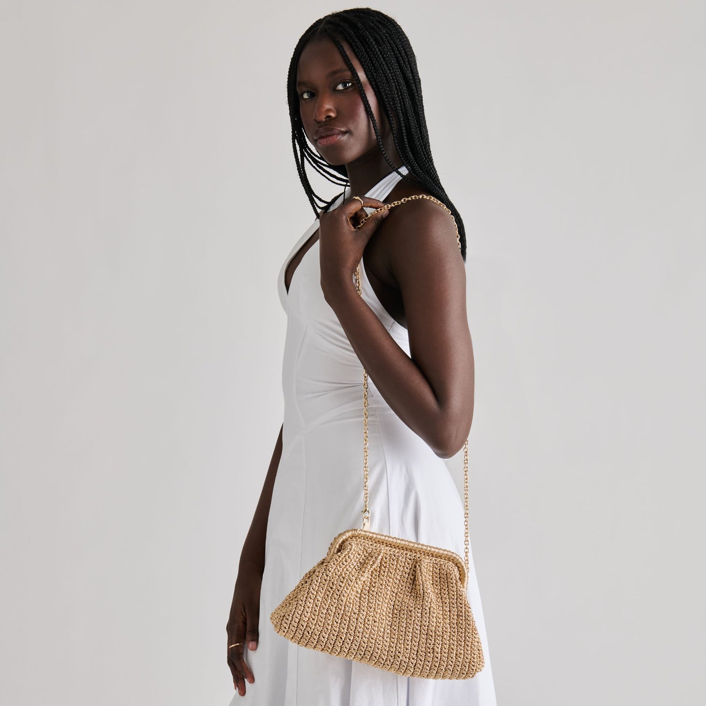 Ione Gold Crochet Clutch Dolce Vita Outlet