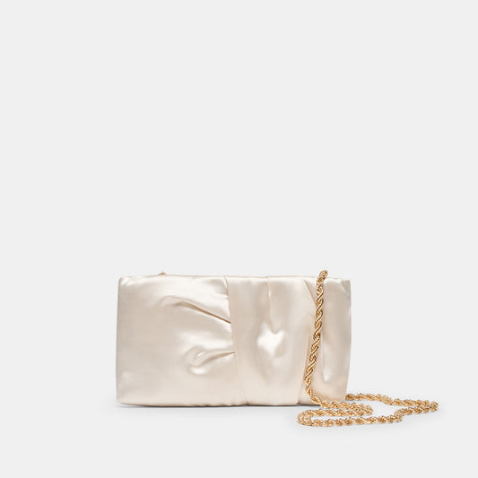 Rozey White Satin Clutch Dolce Vita For sale