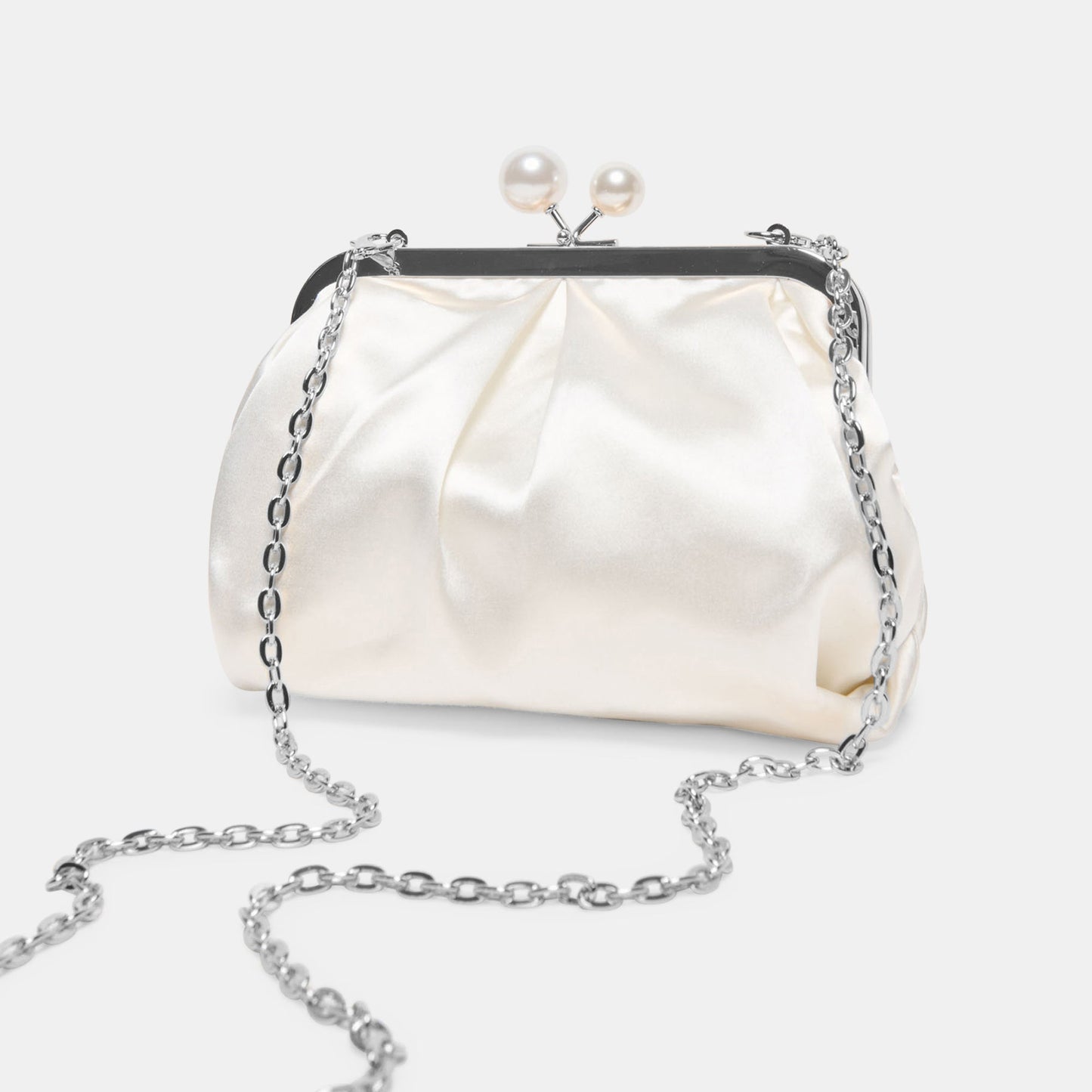 Kendall White Satin Clutch Dolce Vita us