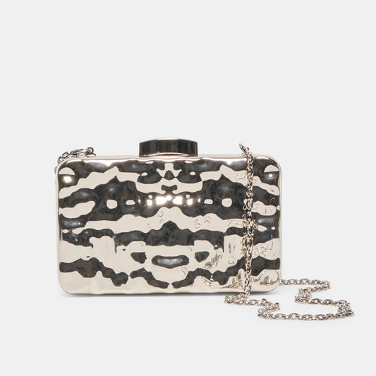 Delia Silver Metal Clutch Dolce Vita New