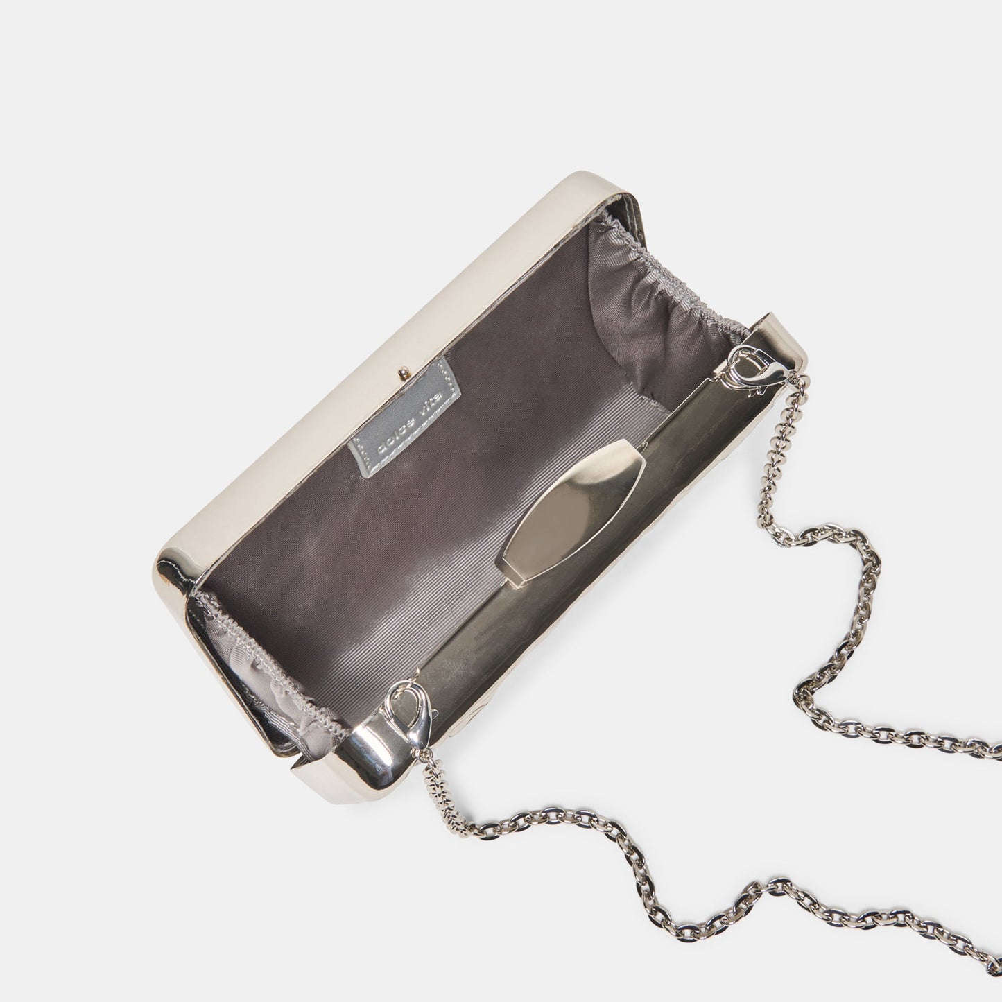 Delia Silver Metal Clutch Dolce Vita New