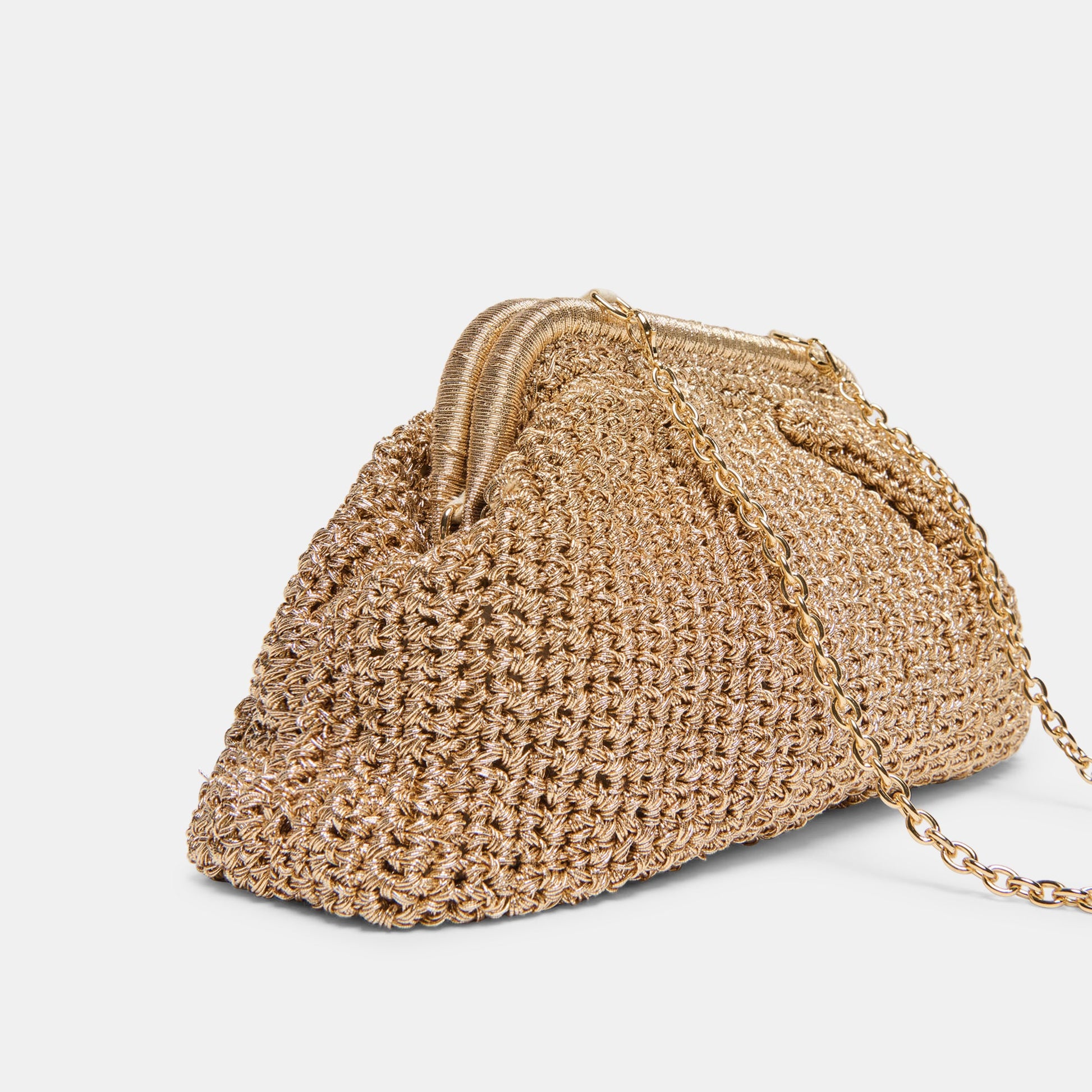 Ione Gold Crochet Clutch Dolce Vita For sale