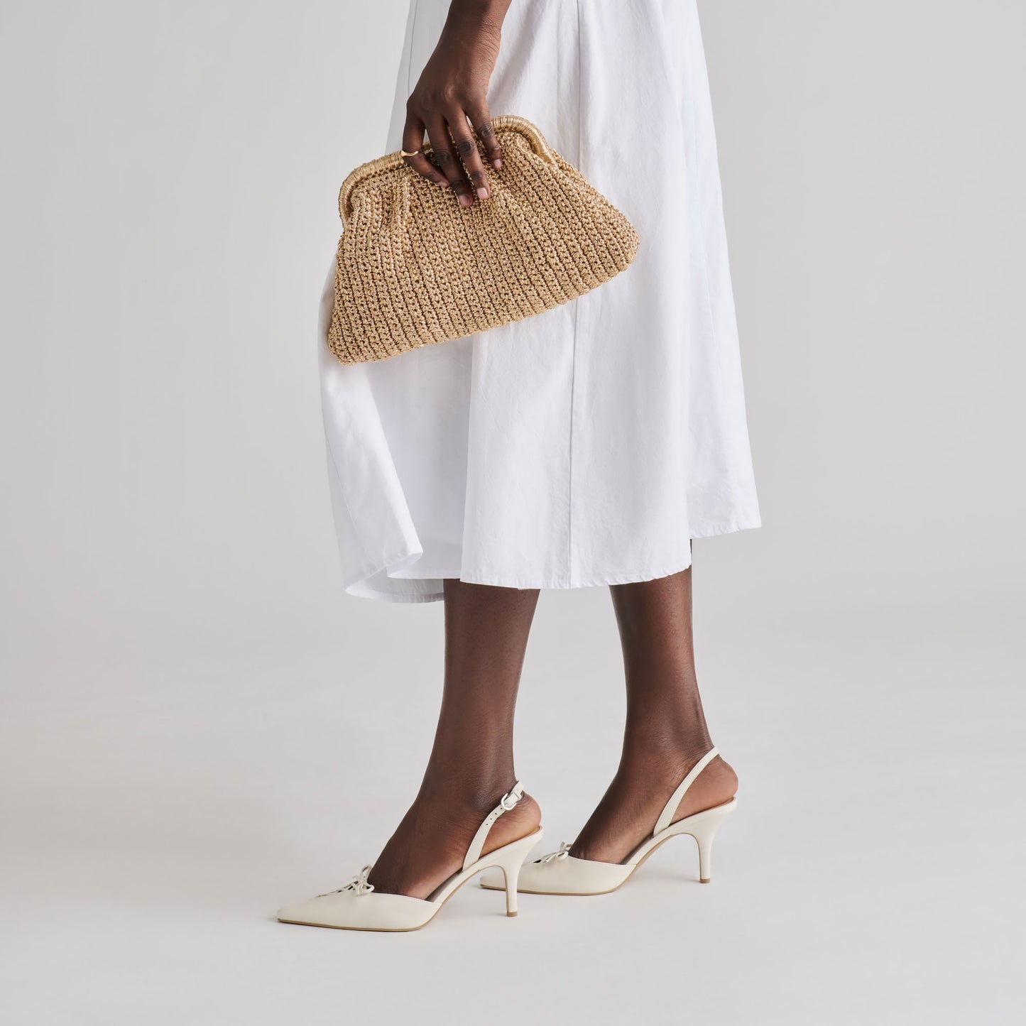 Ione Gold Crochet Clutch Dolce Vita For sale