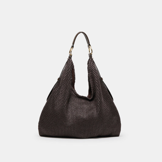 Miriel Chocolate Raffia Tote Dolce Vita New