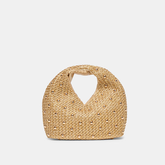 Dahlia Gold Raffia Handbag Dolce Vita New