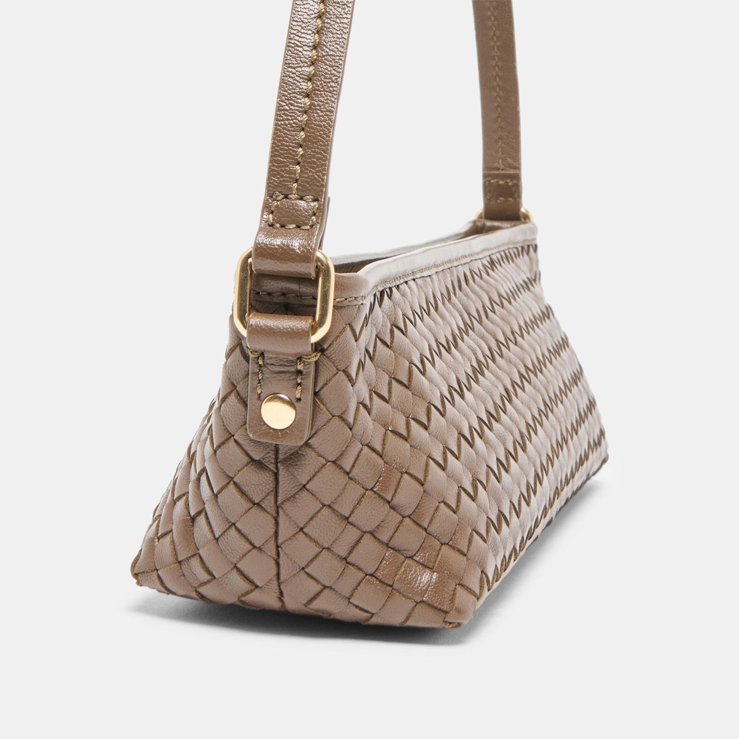 Savaii Brown Woven Leather Shoulder Bag Dolce Vita On sale