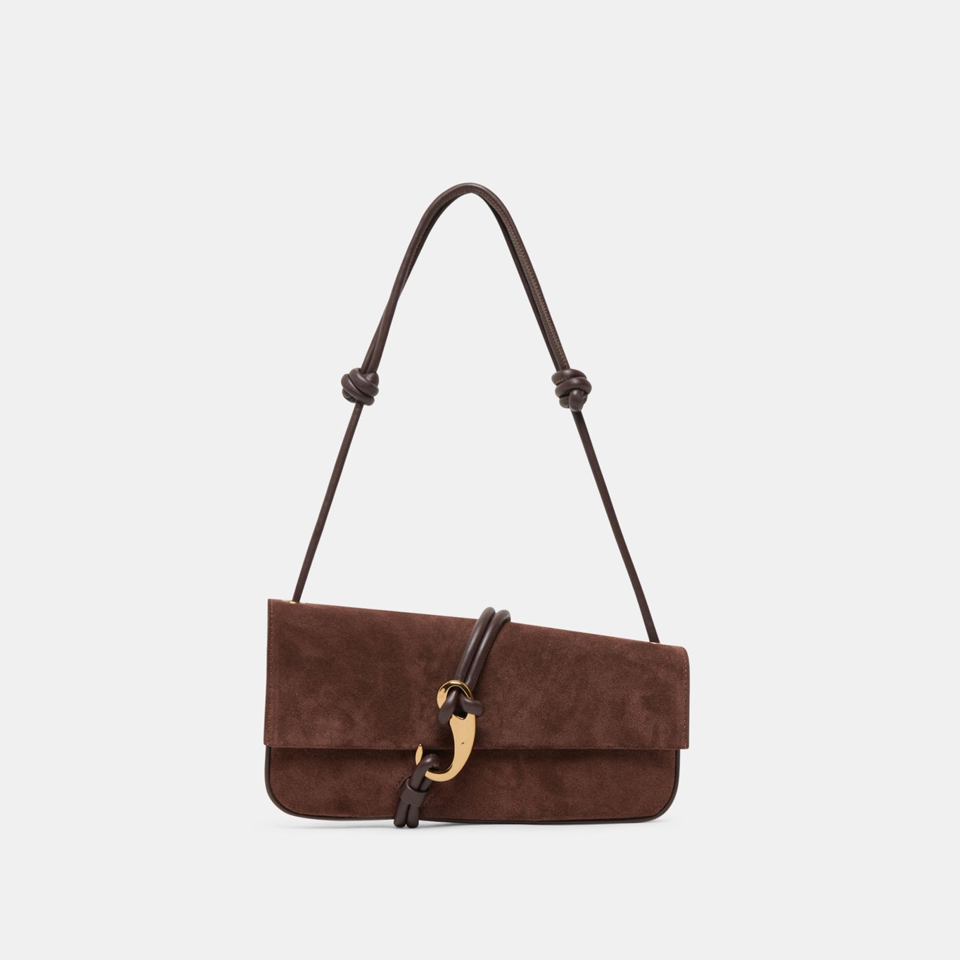 Alice Chocolate Suede Shoulder Bag Dolce Vita For sale