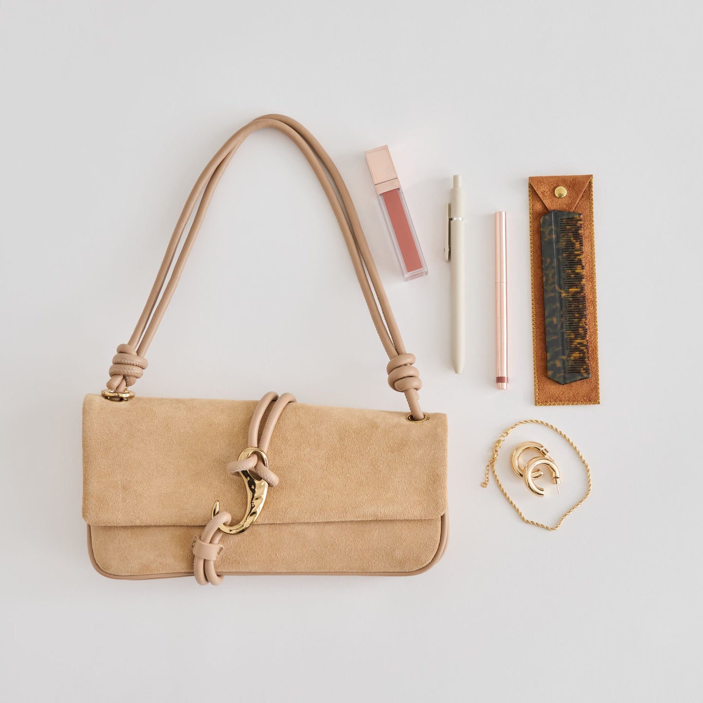 ALICE SHOULDER BAG BEIGE SUEDE
 – Dolce Vita Dolce Vita Online