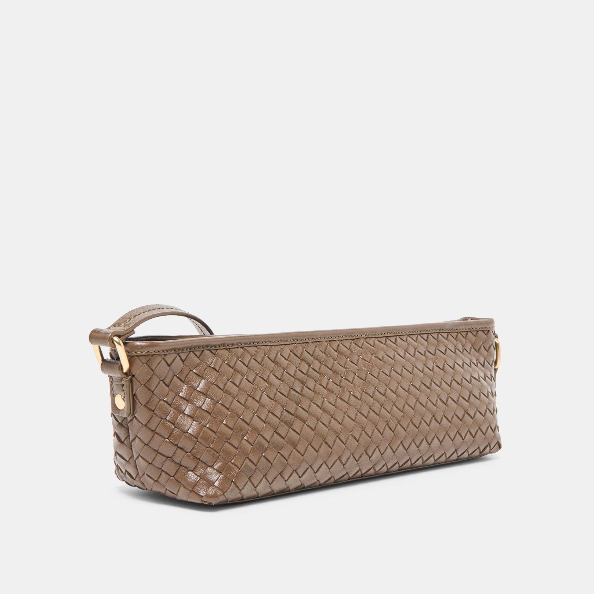Savaii Brown Woven Leather Shoulder Bag Dolce Vita Discount