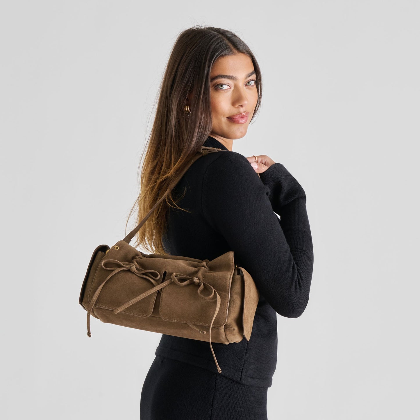 Hudson Olive Suede Shoulder Bag Dolce Vita Sale