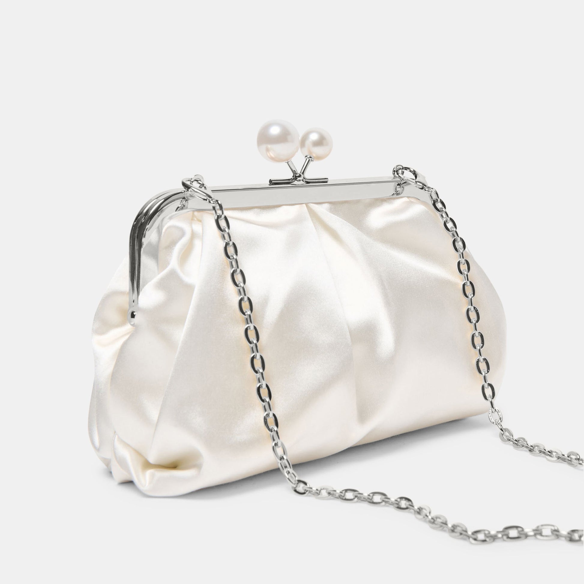 Kendall White Satin Clutch Dolce Vita For sale