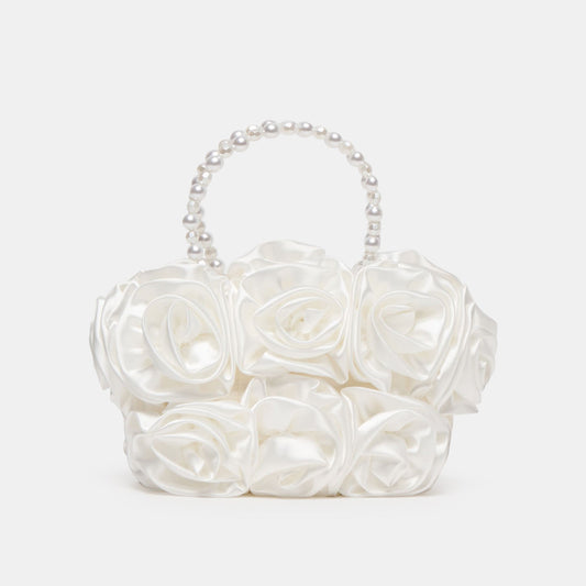 Aubrey White Satin Handbag Dolce Vita New