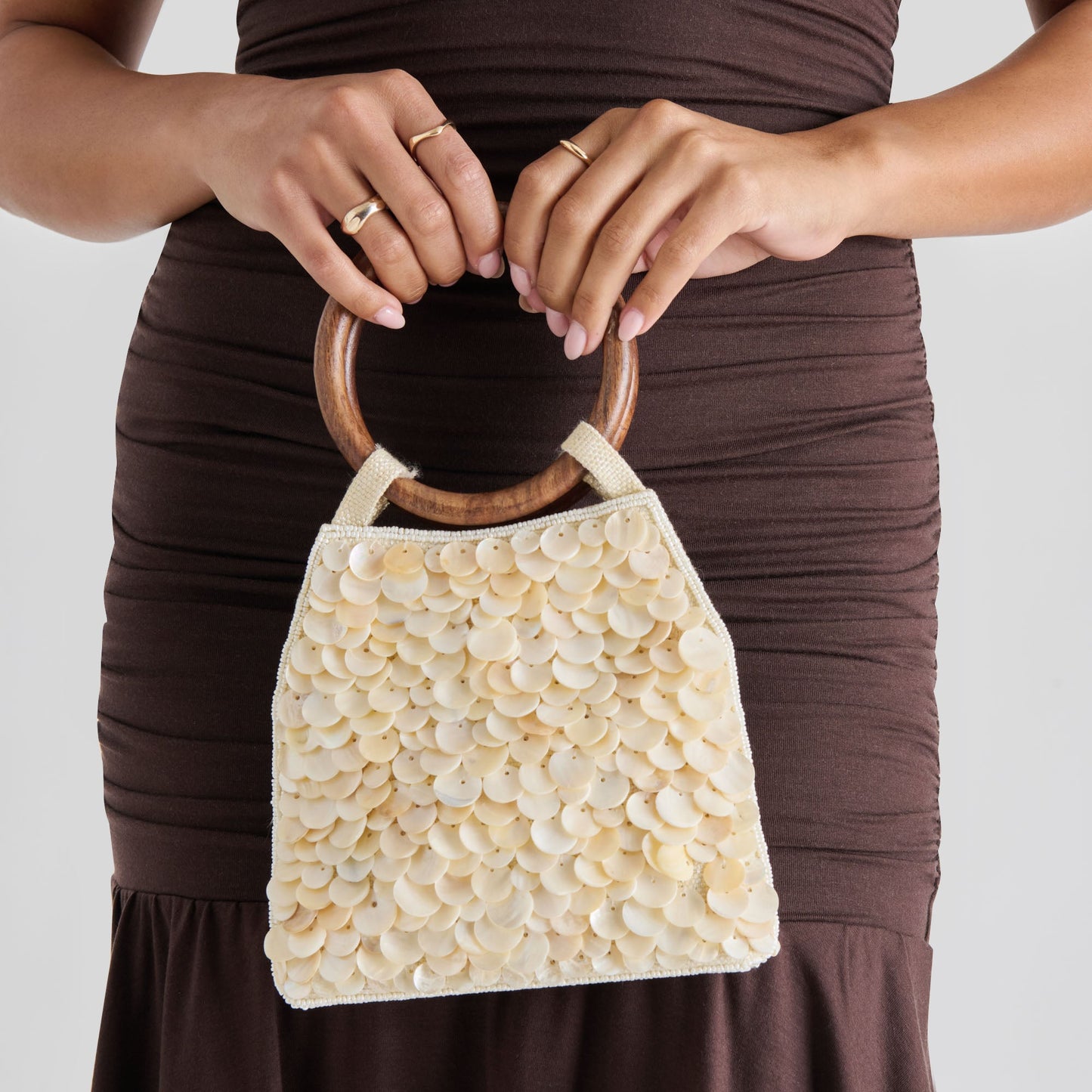 Allegra Natural Sequin Handbag Dolce Vita us