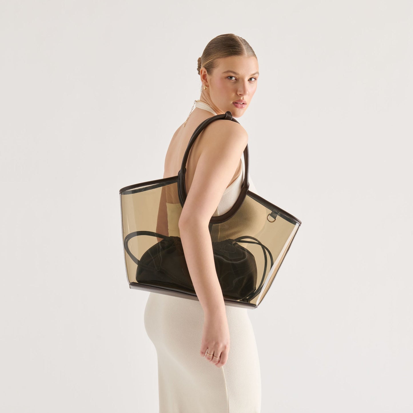 GISELLE Smoke Jelly Tote Shoulder Bag Dolce Vita New