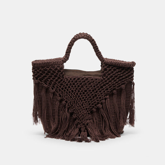 Birch Chocolate Crochet Handbag Dolce Vita New