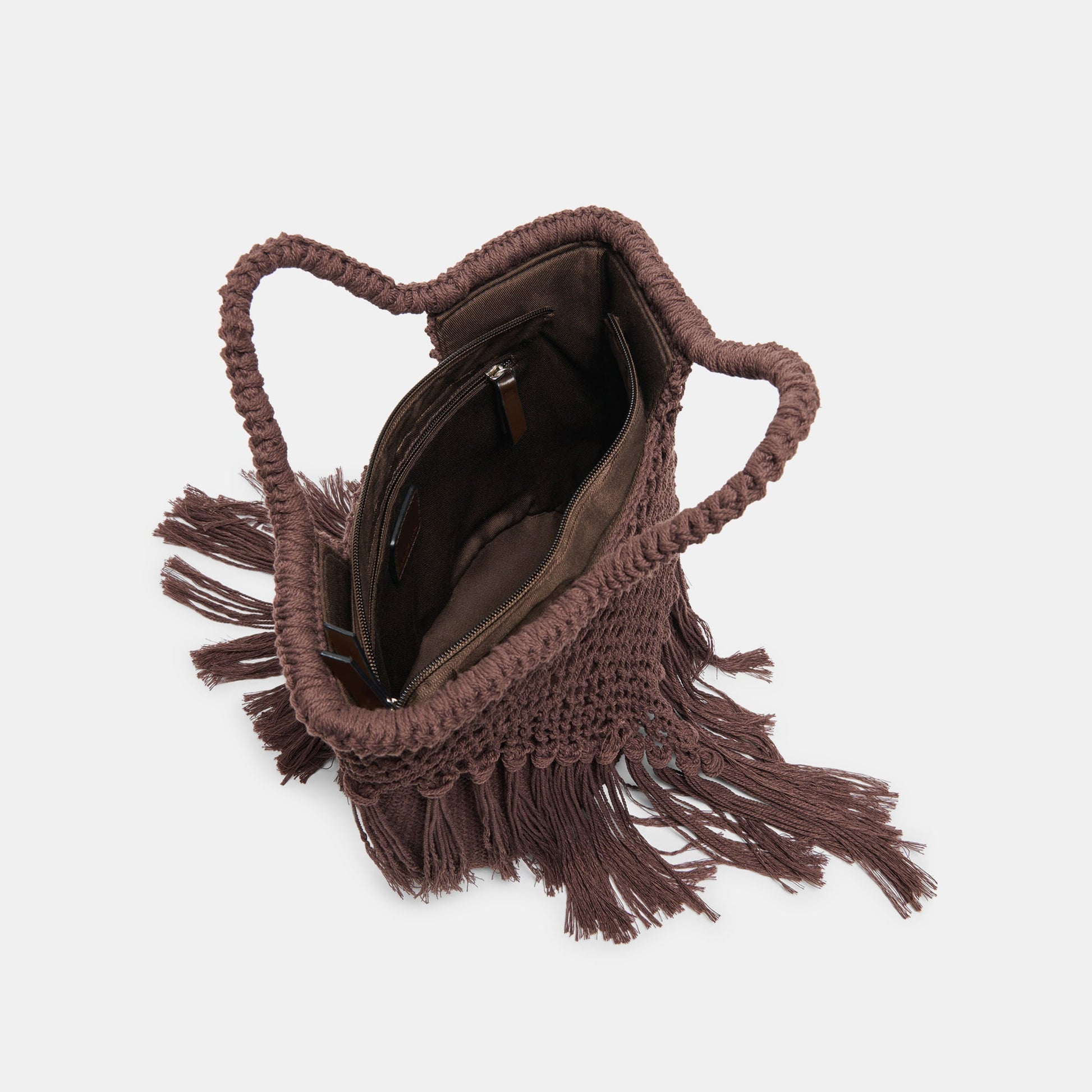Birch Chocolate Crochet Handbag Dolce Vita New