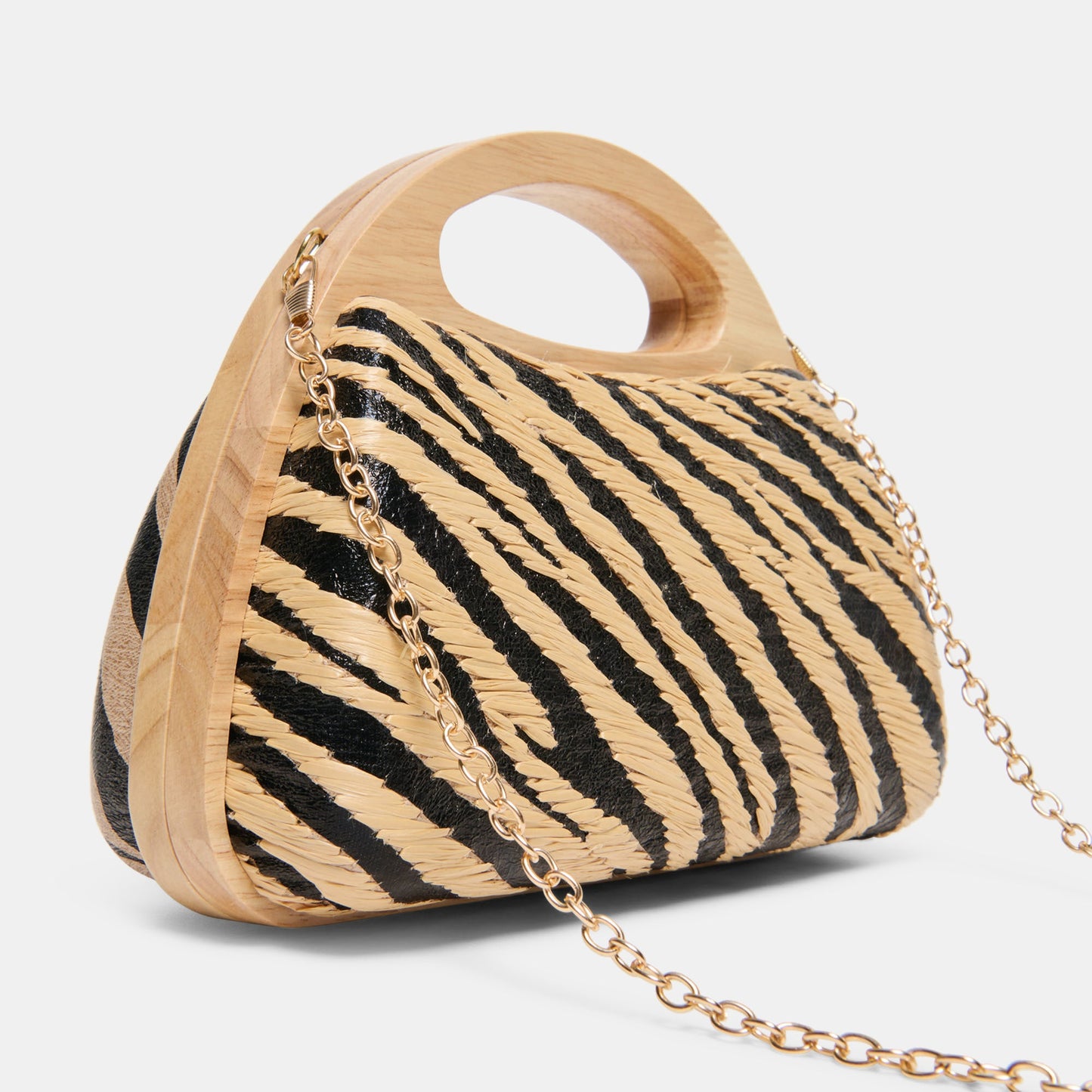 Maelie Black Natural Zebra Raffia Handbag Dolce Vita Outlet
