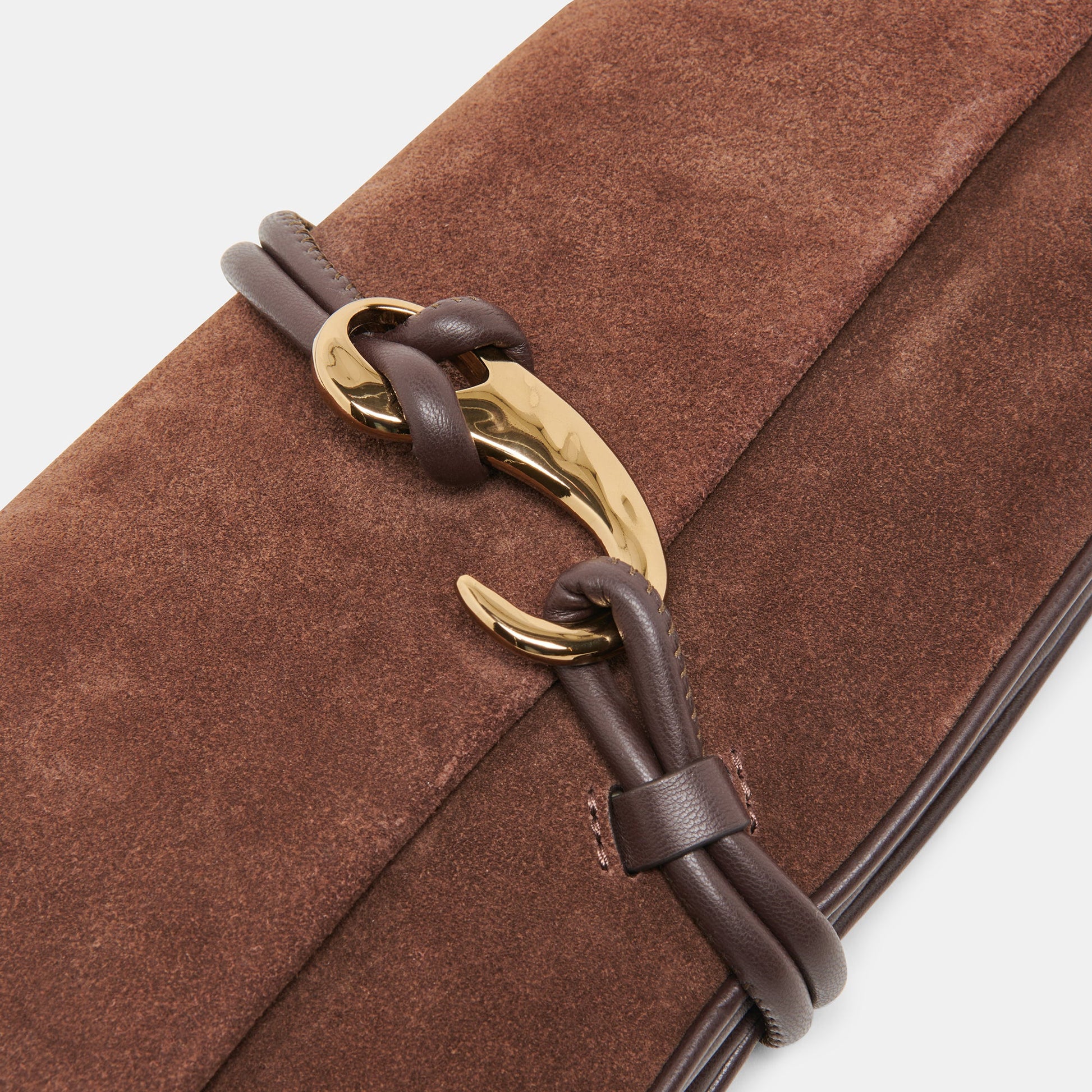 Alice Chocolate Suede Shoulder Bag Dolce Vita us