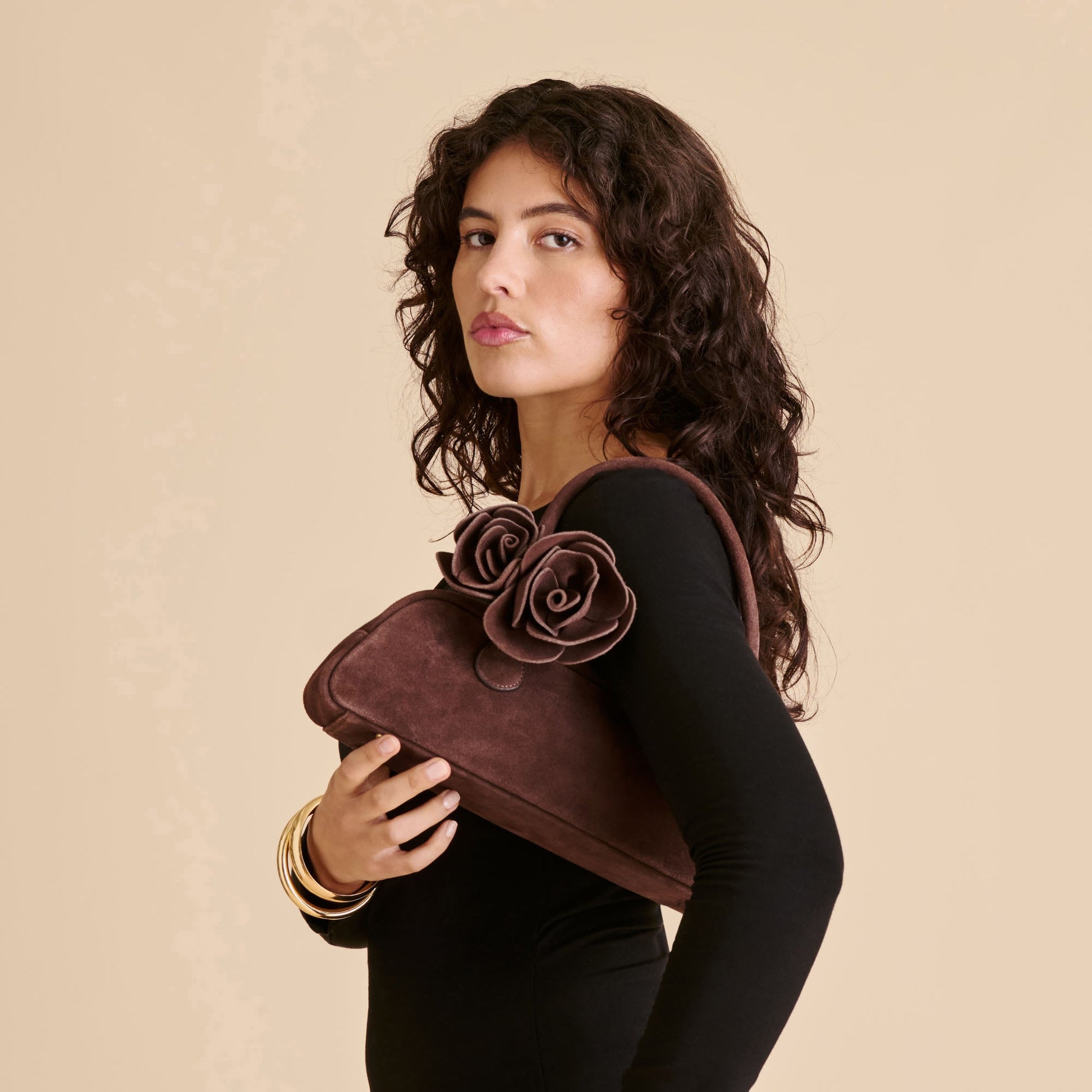 Boracay Chocolate Suede Shoulder Bag Dolce Vita us