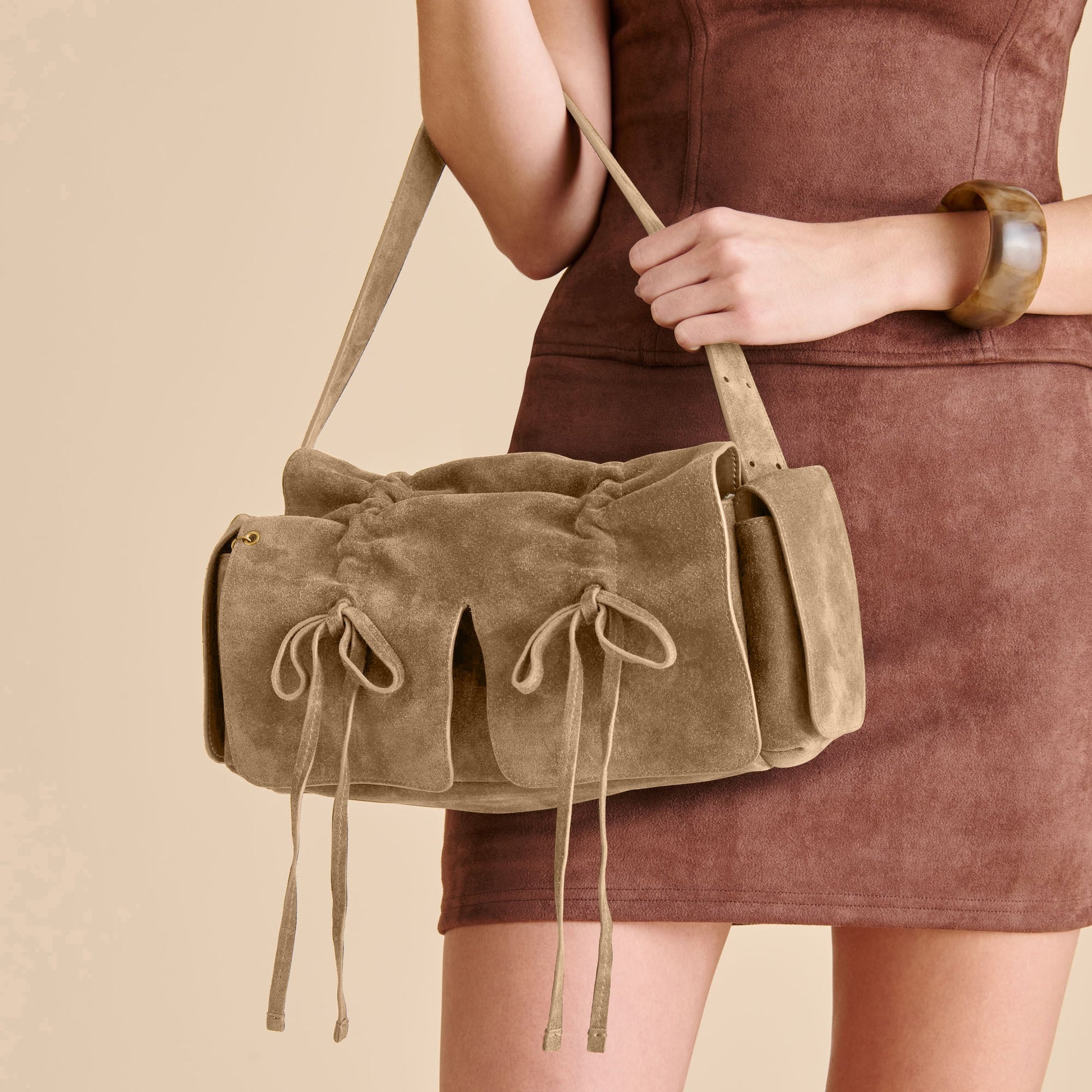 Hudson Olive Suede Shoulder Bag Dolce Vita Discount