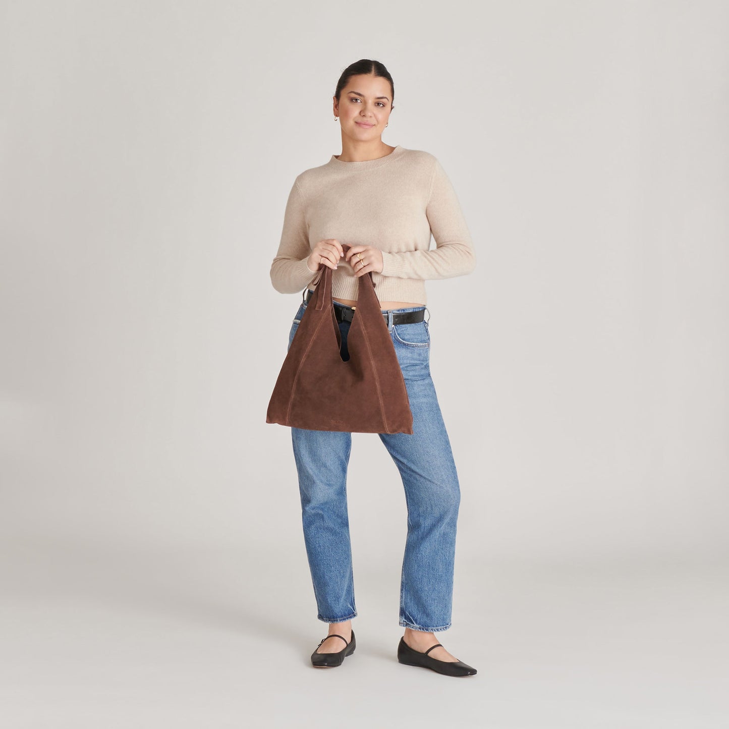 Marie Chocolate Suede Tote Dolce Vita us