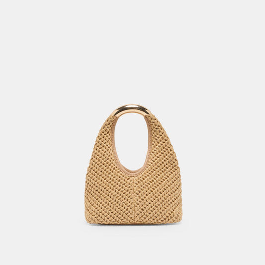 EVELISE Natural Raffia Mini Handbag Dolce Vita For sale
