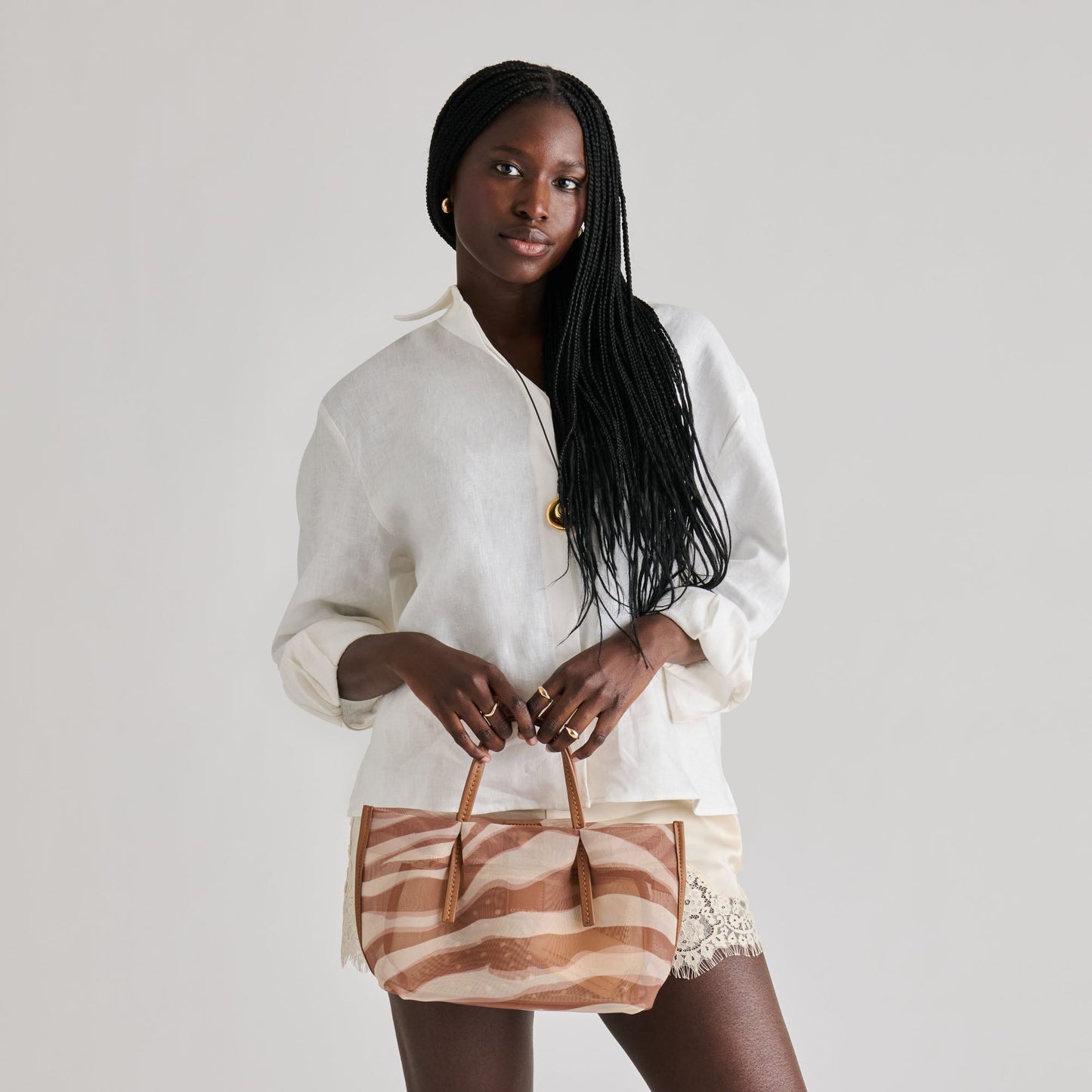 Selene Zebra Mesh Handbag Dolce Vita Outlet