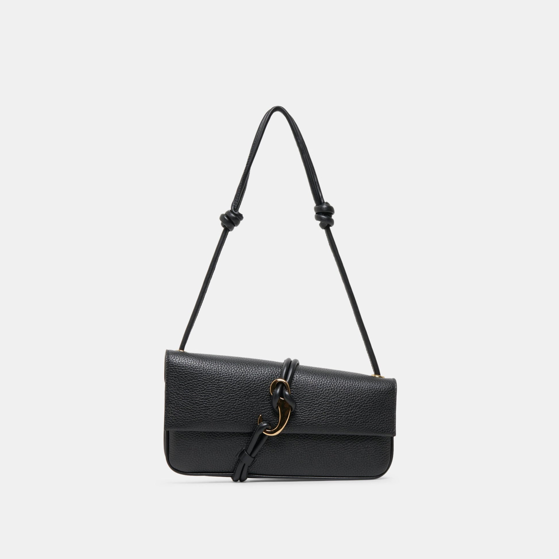 ALICE Black Leather Shoulder Bag Dolce Vita New