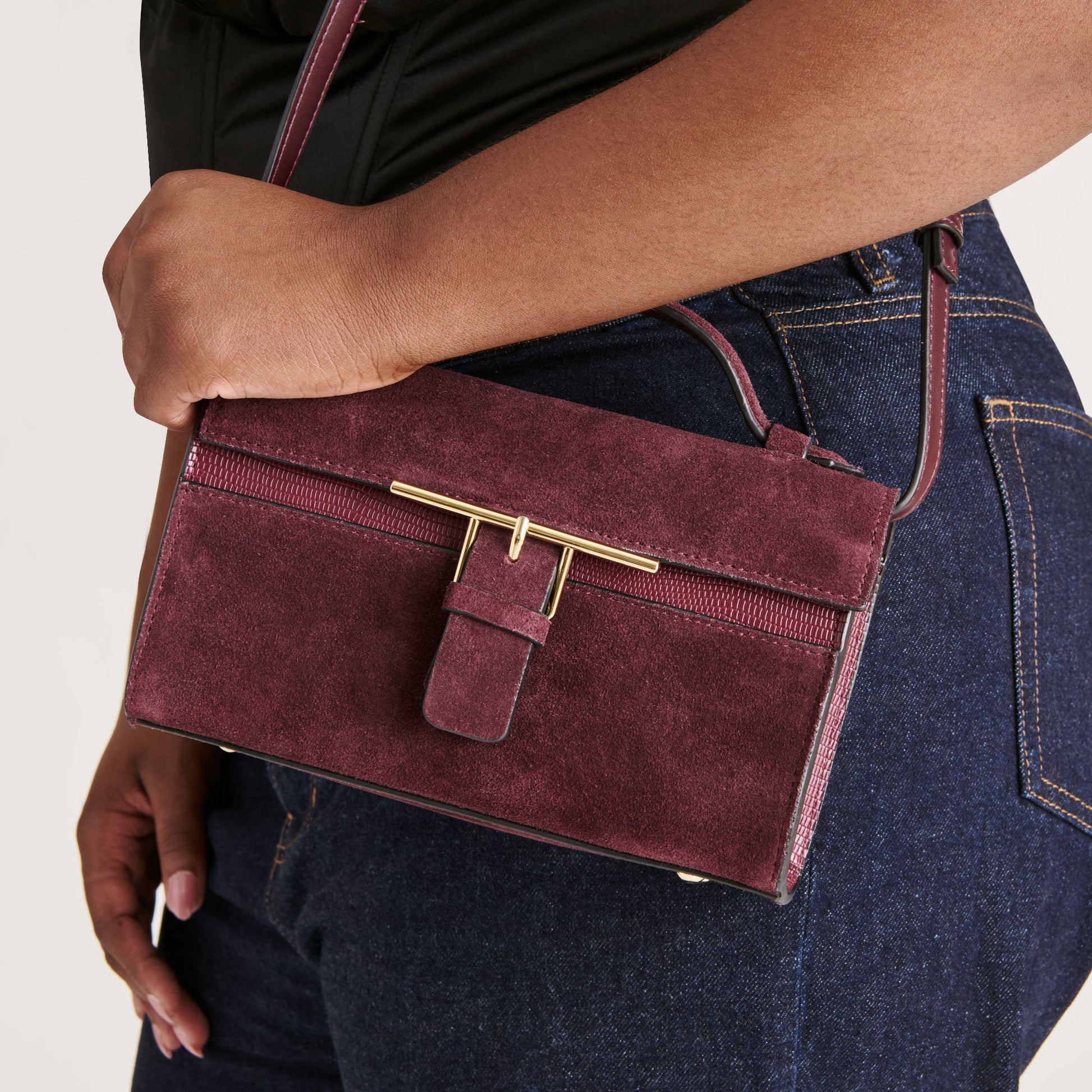 Zannone Burgundy Suede Crossbody Dolce Vita On sale