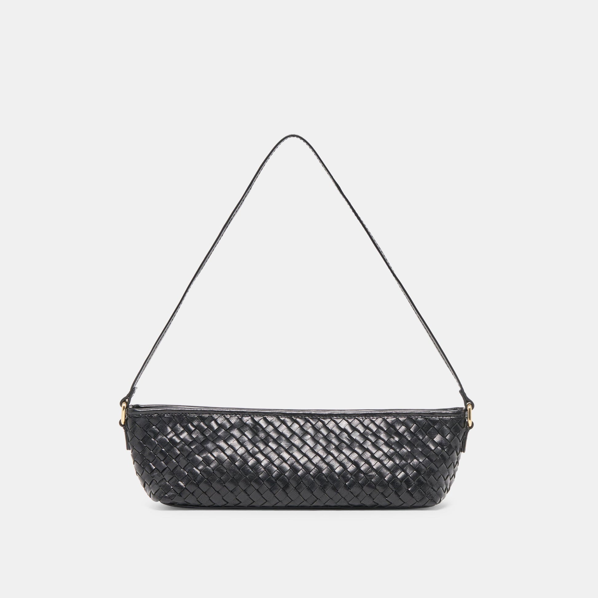 Savaii Black Woven Leather Shoulder Bag Dolce Vita Online