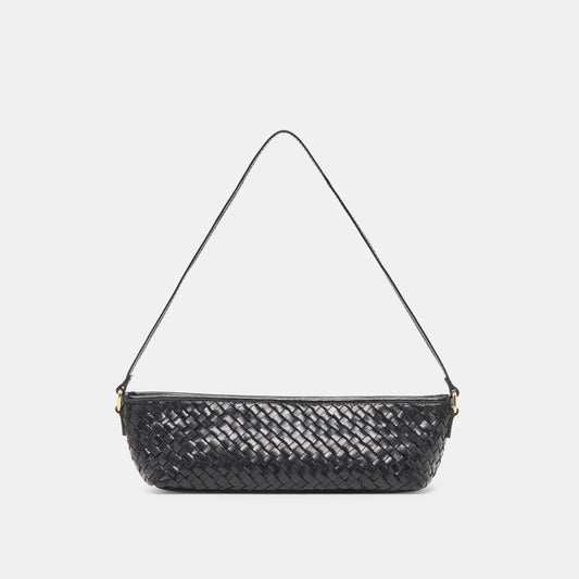 Savaii Black Woven Leather Shoulder Bag Dolce Vita Online