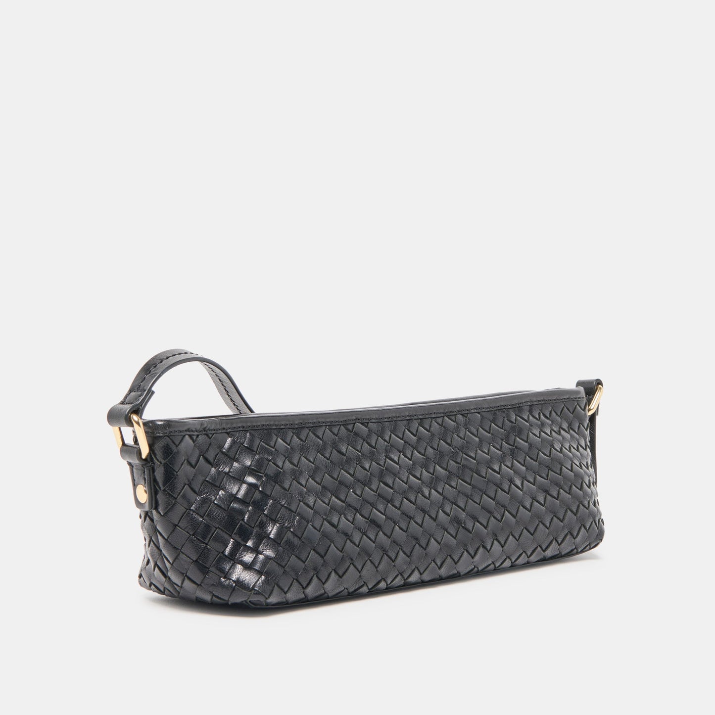 Savaii Black Woven Leather Shoulder Bag Dolce Vita Online