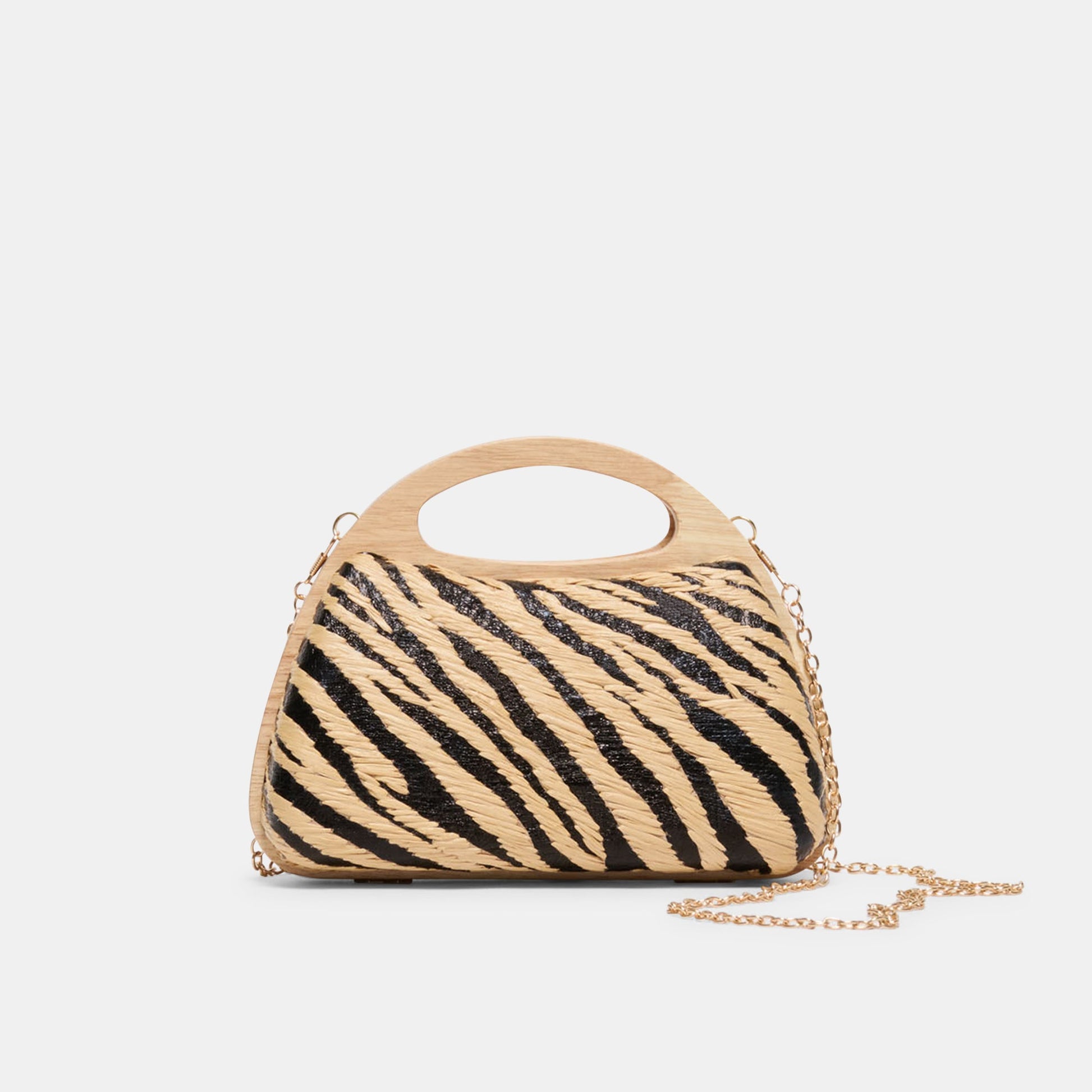 Maelie Black Natural Zebra Raffia Handbag Dolce Vita New