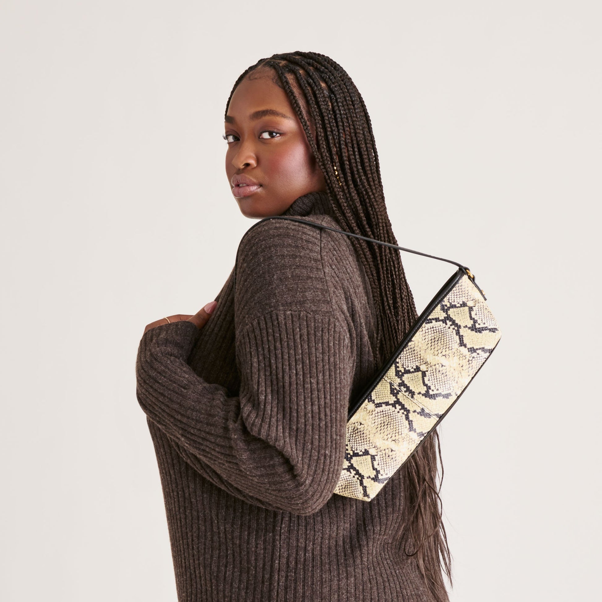 Savaii Black White Snake Stella Shoulder Bag Dolce Vita On sale