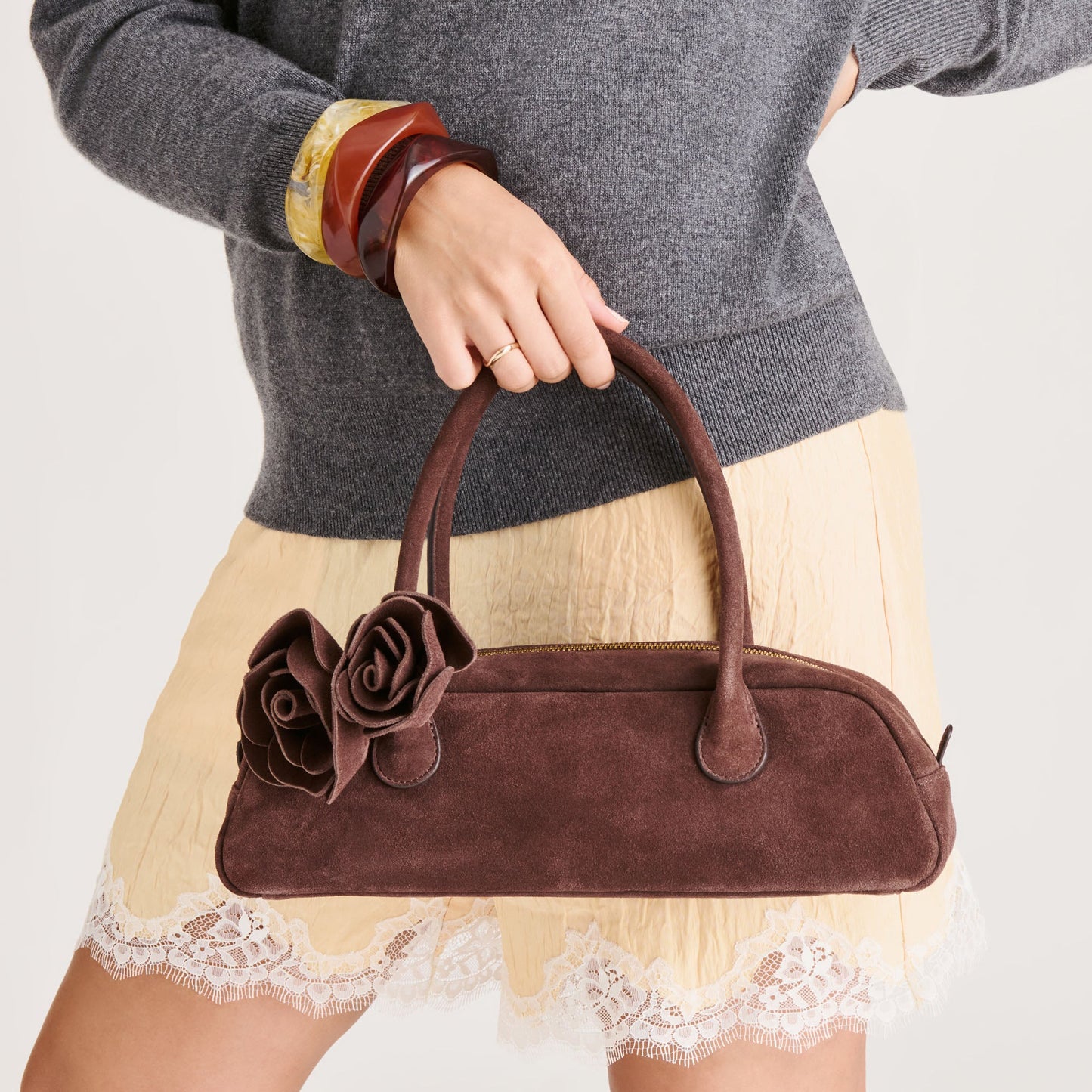 Boracay Chocolate Suede Shoulder Bag Dolce Vita Outlet