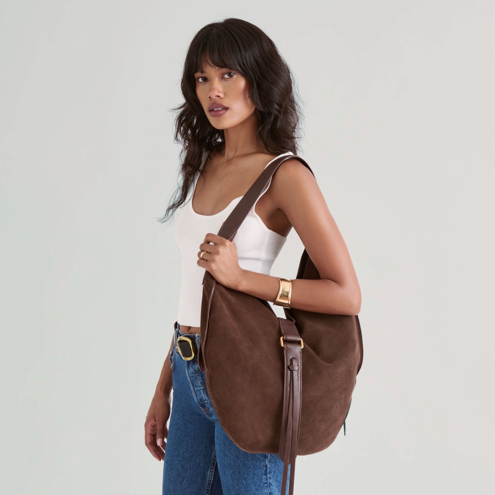 Oakley Chocolate Suede Tote Dolce Vita Discount