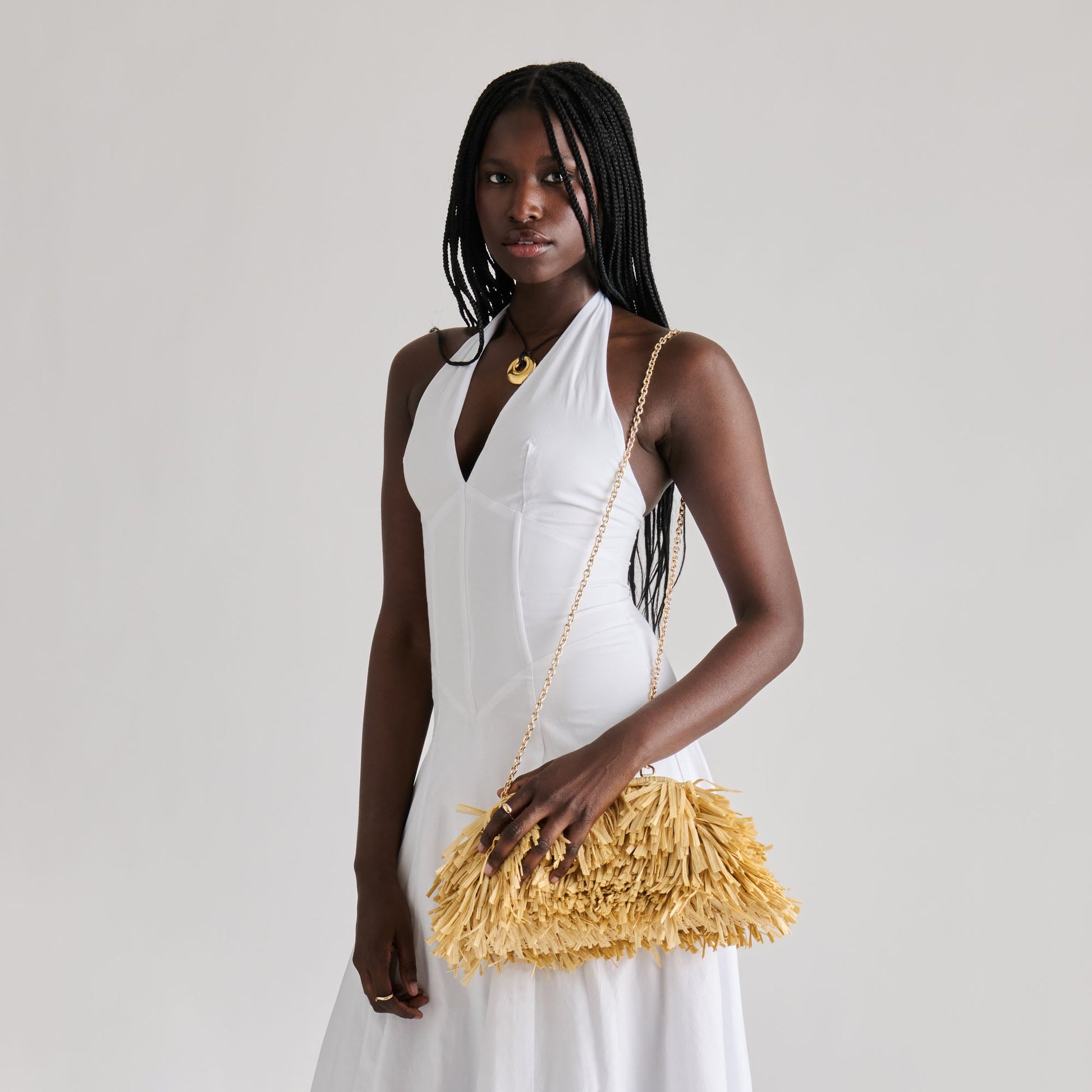 Serina Natural Raffia Clutch Dolce Vita Outlet