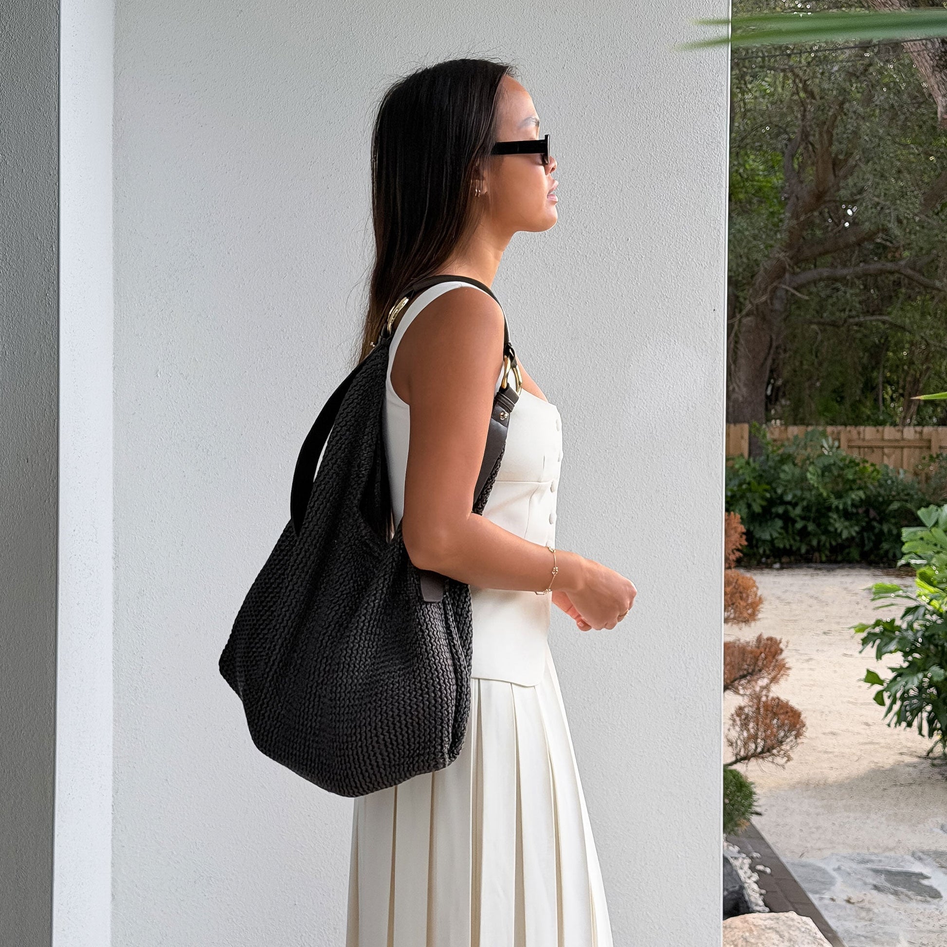 Miriel Chocolate Raffia Tote Dolce Vita For sale