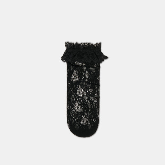 Lace Ruffle Black Crew Socks Dolce Vita us