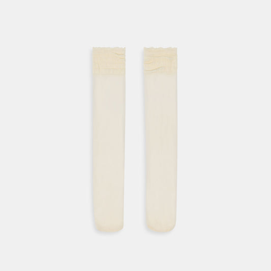Ruffle Ivory Sheer Knee High Socks Dolce Vita us