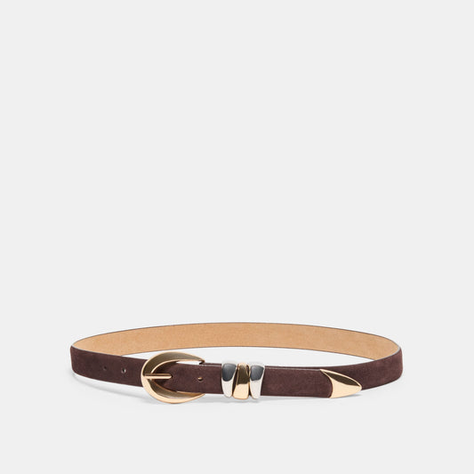 Mixed Metal Mahogany Buckle Belt Dolce Vita New
