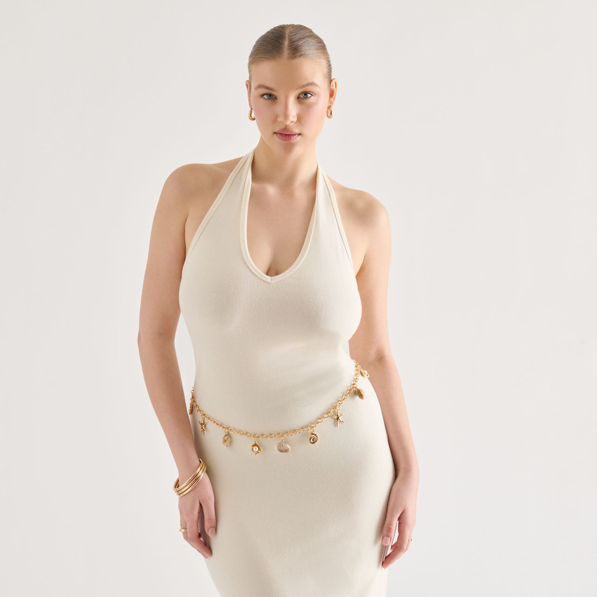 Shell Gold Chain Link Belt Dolce Vita Sale