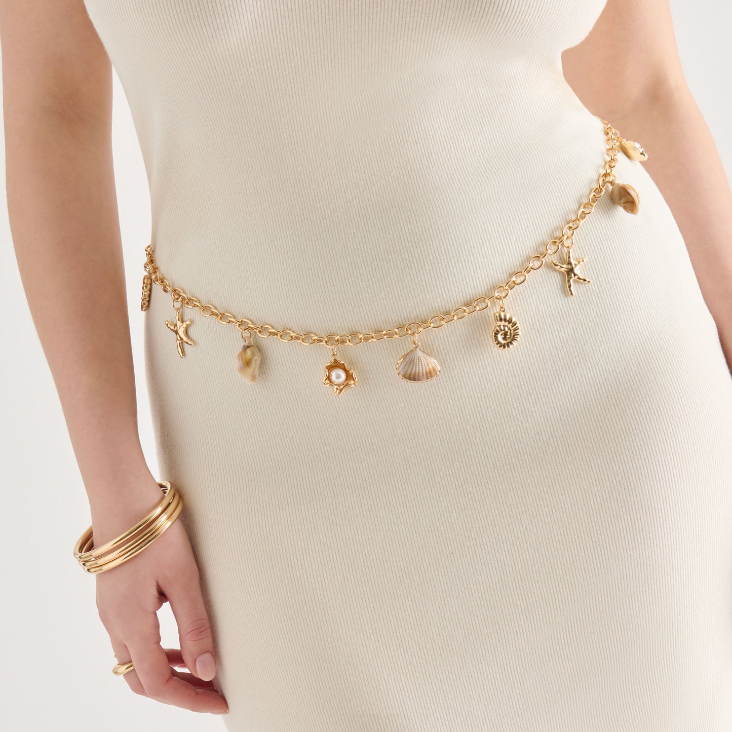 Shell Gold Chain Link Belt Dolce Vita Sale