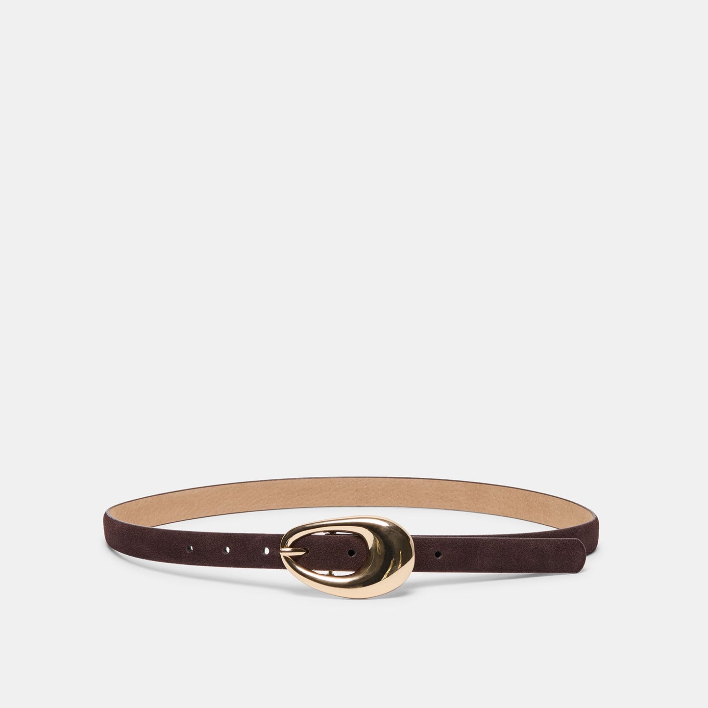 Organic Oval Mahogany Gold Buckle Belt Dolce Vita Outlet