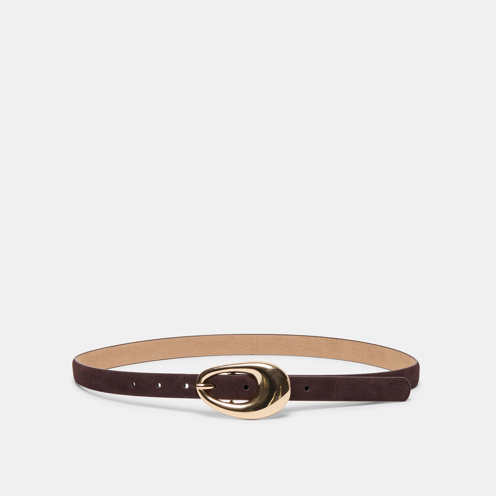 Organic Oval Mahogany Gold Buckle Belt Dolce Vita Outlet