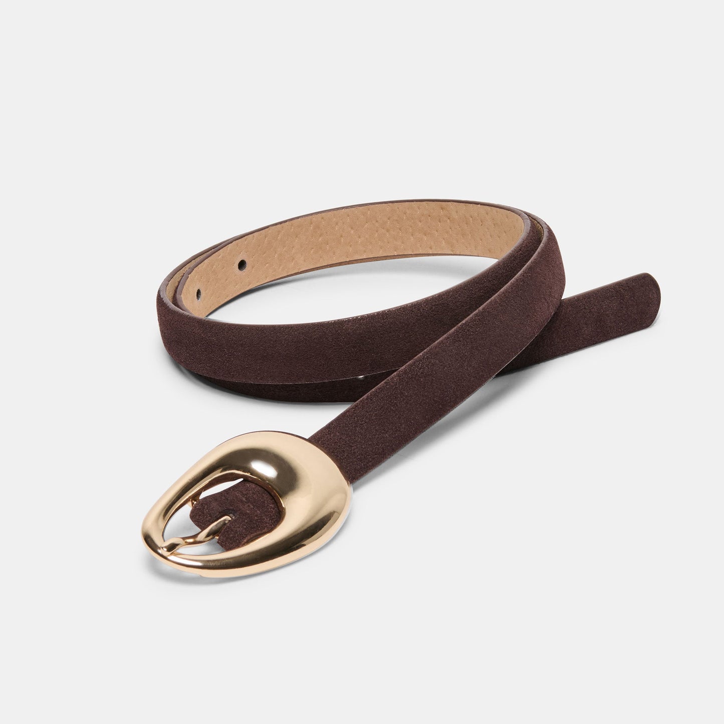 Organic Oval Mahogany Gold Buckle Belt Dolce Vita Outlet